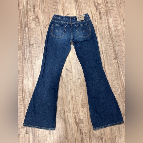 Vintage Silver Blue denim Flared Jeans western trendy 90’s y2k 70’s trendy - Picture 2 of 11